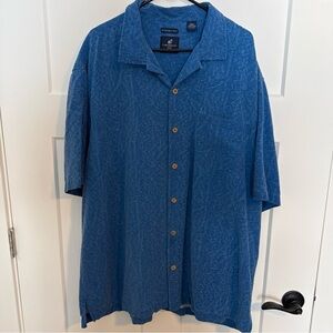 Caribbean Joe Teal Washable Silk Shirt
